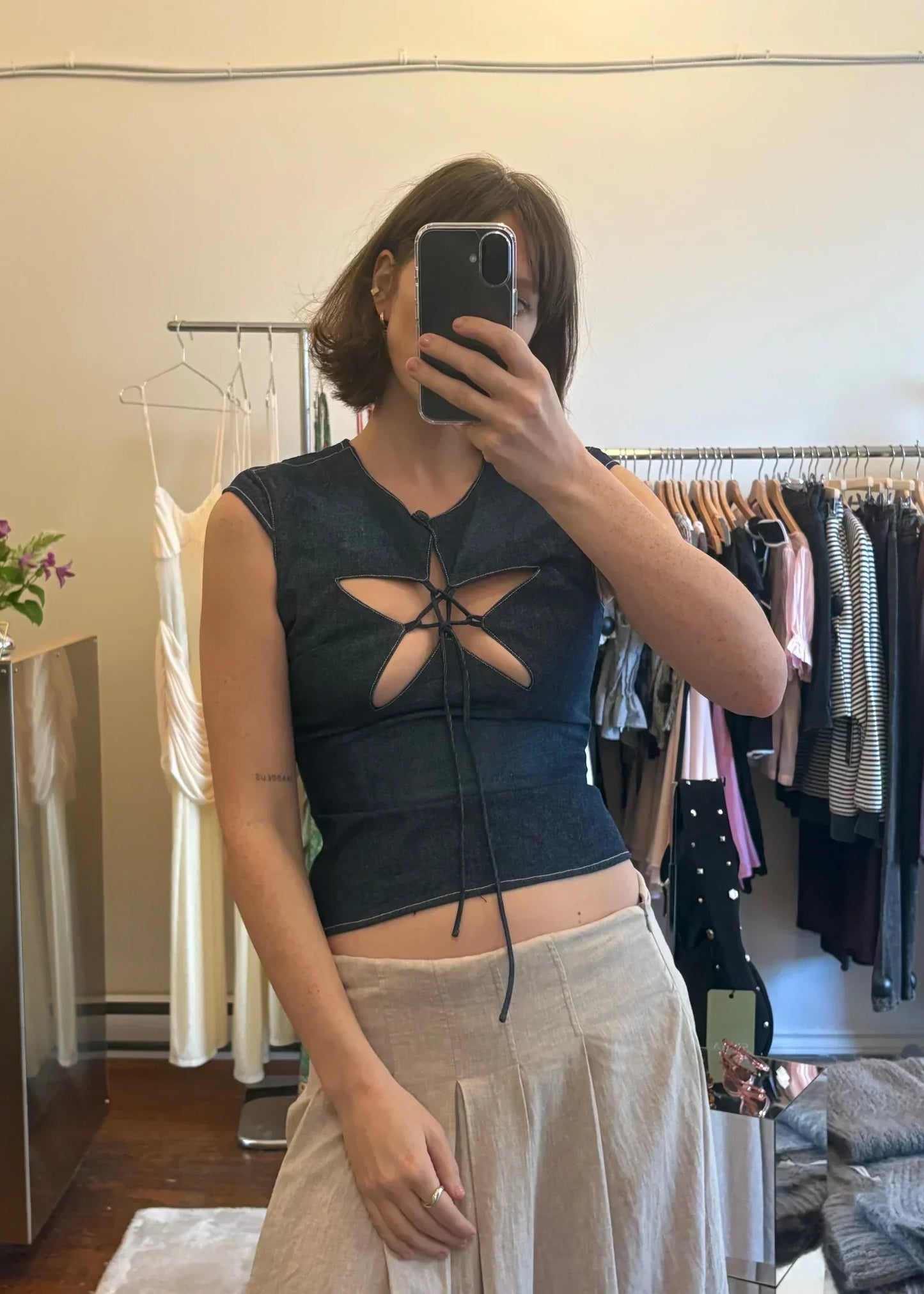 BloomCut™ Lace-Up Top